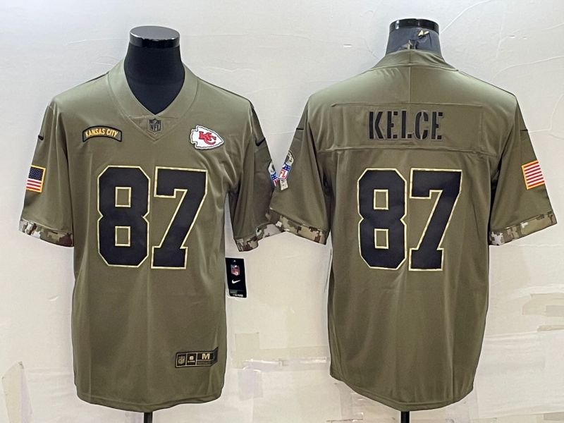 Men Kansas City Chiefs #87 Kelce Green 2022 Vapor Untouchable Limited Nike NFL Jersey